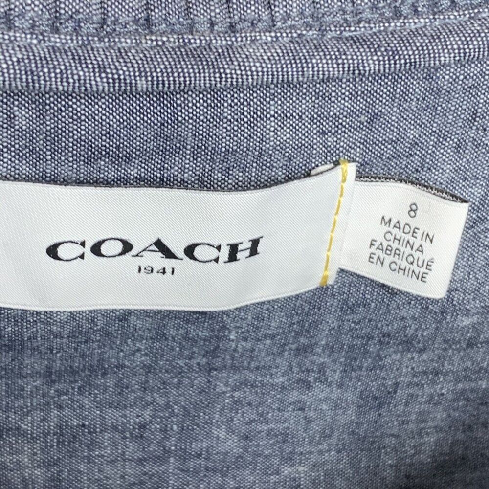 Coach Blue Chambray Short Prairie Dress Women’s Size 8 NWOT MSRP $498 - Picture 7 of 10